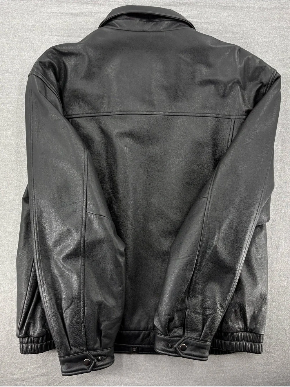 croft & barrow Black Leather Bomber Jacket